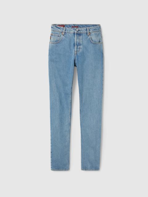 GUCCI Tapered denim pant with Web