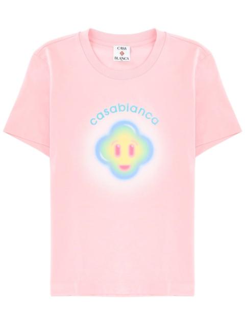 CASABLANCA COTTON AIRBRUSH SMILEY T-SHIRT