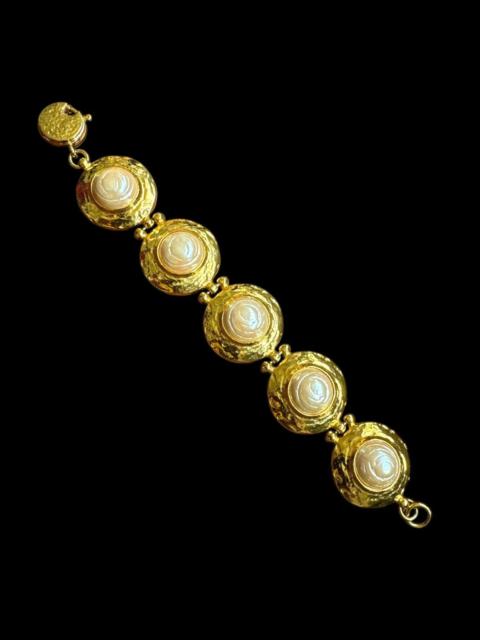 SAINT LAURENT VTG 1980s YSL BY ROBERT GOOSSENS ATLAS GOLD TONE BRACELET