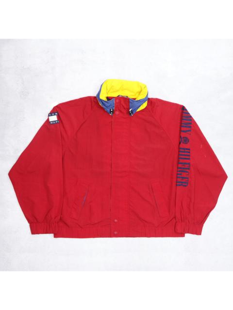 Other Designers Vintage 90s TOMMY HILFIGER Big Logo Spellout Embroidered Bomber Windbreaker Hoodie Jacket 