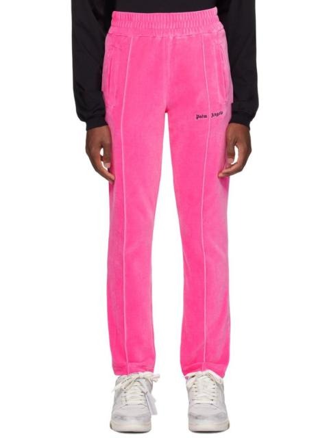 Palm Angels Velvet Track Pants Pink