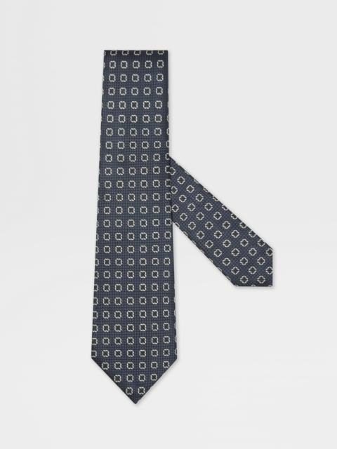ZEGNA DARK BLUE SILK TIE