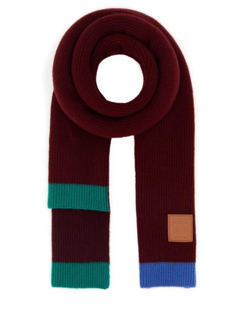 Loewe Loewe Women Burgundy Wool Scarf