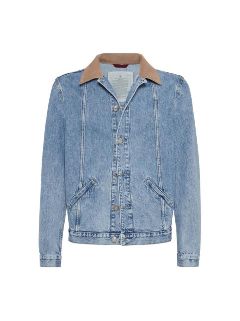 contrasting-collar denim jacket