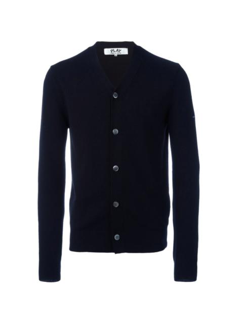 Comme des Garçons PLAY MENS CARDIGAN SLEEVE BLACK HEART - NAVY