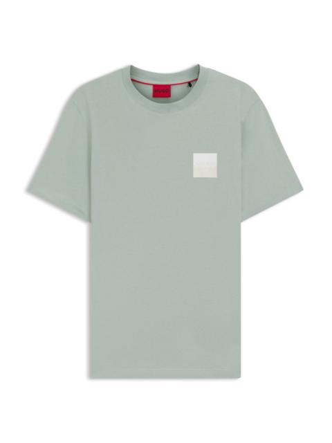 HUGO COTTON-JERSEY T-SHIRT WITH CURVED-LOGO PRINT