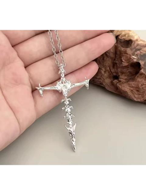 Other Designers Jewelry - Rhodium Plated Cross Pendant Necklace | Gothic Design