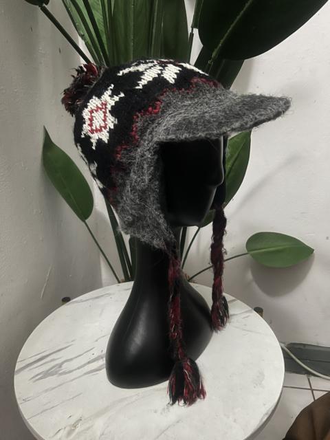 Other Designers Vintage - SICK‼️MOHAIR WOOL PHENIX EAR FLAT BEANIE HAT