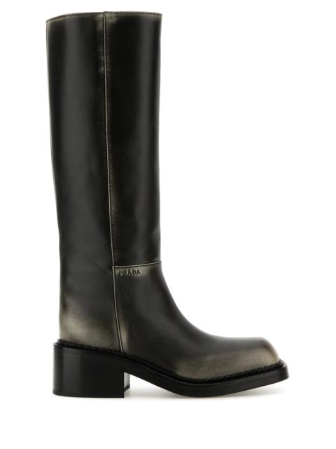 Prada Women Black Leather Boots