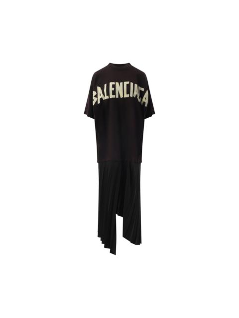 BALENCIAGA T-Shirt Pleated Dress in Black