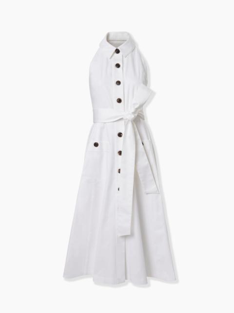 CAROLINA HERRERA Sateen Halterneck Button-Front Dress