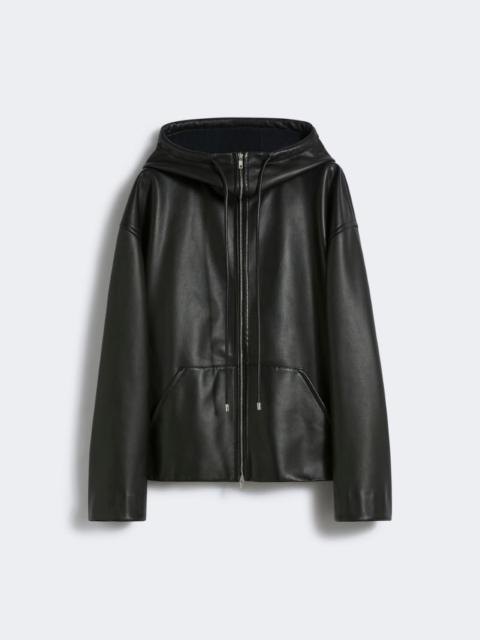 Sportmax Leather hoodie - RUNWAY - BLACK