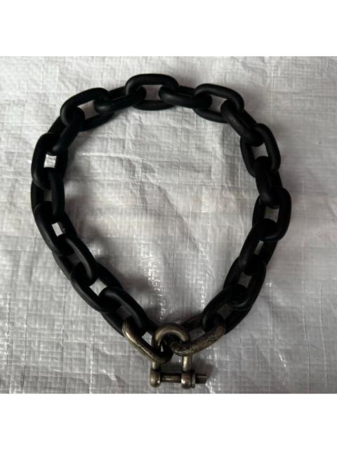 Parts of Four Charm Chain Choker Black Wood Small Links