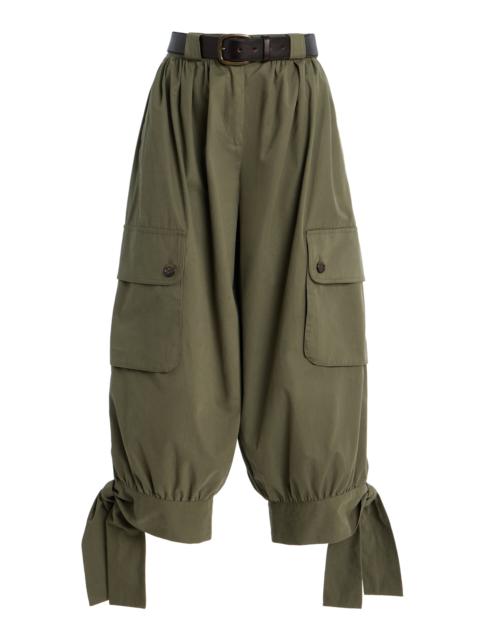Sea Arianna Belted Cotton Cargo Capri Pants green