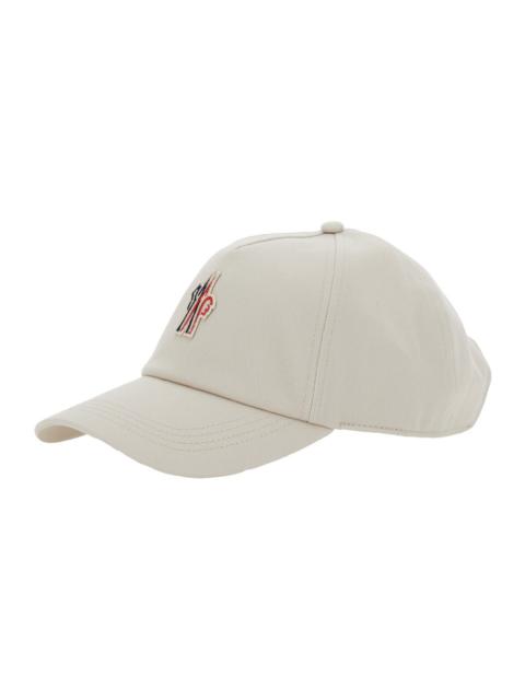 Moncler Grenoble Moncler Grenoble Women White Baseball Cap With Logo Patch On The Front In Cotton Woman