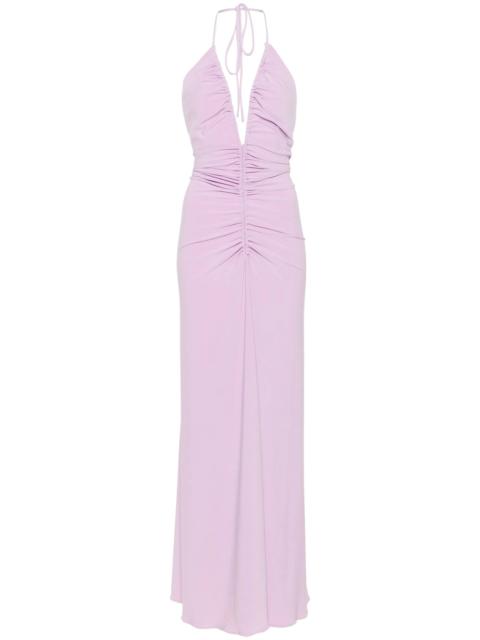 MÔNOT V-neck draped maxi dress