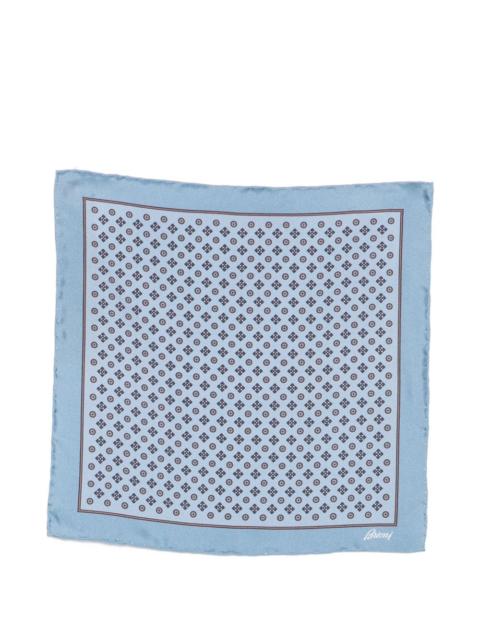 Brioni Brioni Men Printed Silk Pocket Square