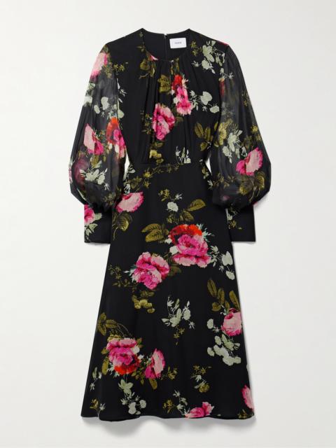 Erdem Floral-print Silk-chiffon Midi Dress