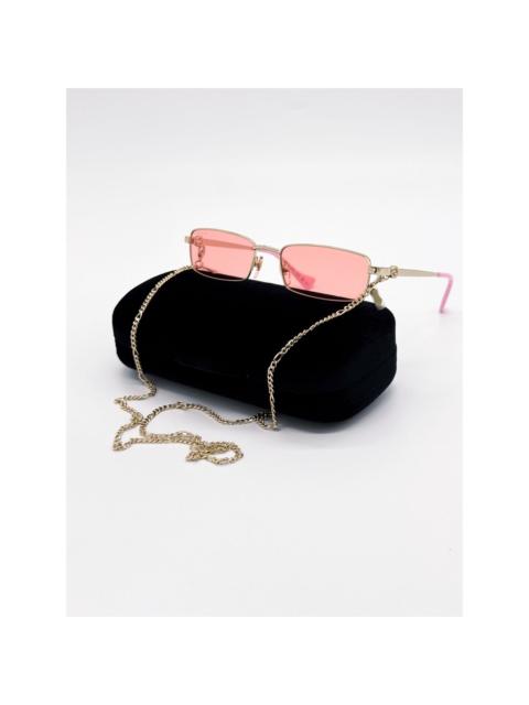 GUCCI NEW GUCCI SUNGLASSES GG1600S 004 GOLD WOMEN WITH CHAIN