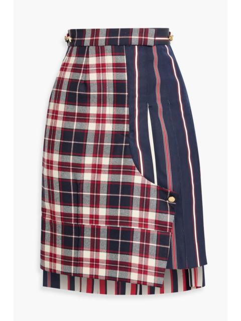 Thom Browne Checked silk and cotton-blend skirt