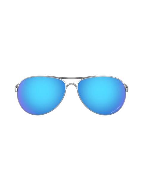 OAKLEY Oakley 59mm Polarized Aviator Sunglasses in Silver/Blue Gradient at Nordstrom