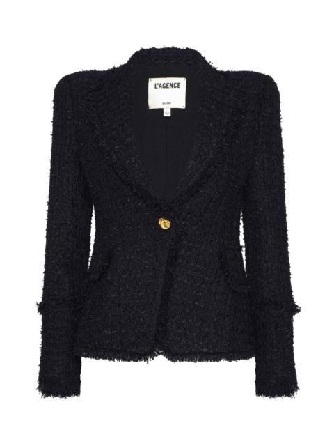 L'AGENCE Kaisley Frayed Trim Blazer