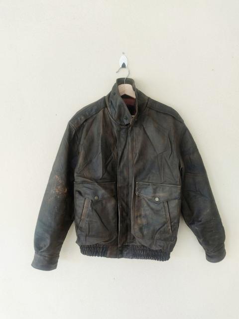 Other Designers Vintage - Vintage War Type-A2 Leather Air Force Flight Jacket