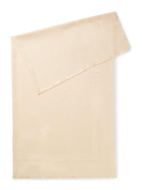 BOSS SILK-WOOL SCARF WITH LOGOS AND MONOGRAMS