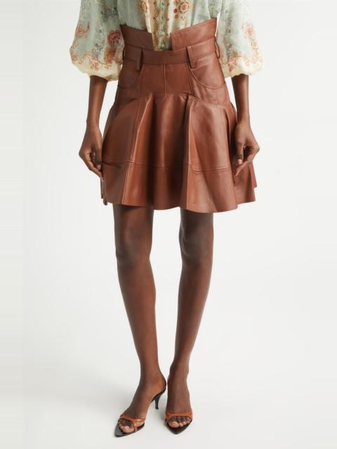 Zimmermann Zimmermann Hypnotic Leather Skirt in Tan at Nordstrom