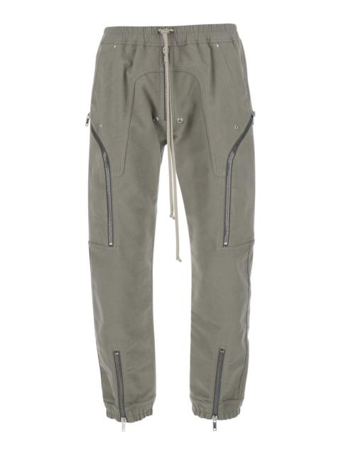 Rick Owens Rick Owens Men 'Heizer' Grey Pants With Side Zip Cargo Pockets In Cotton For Men