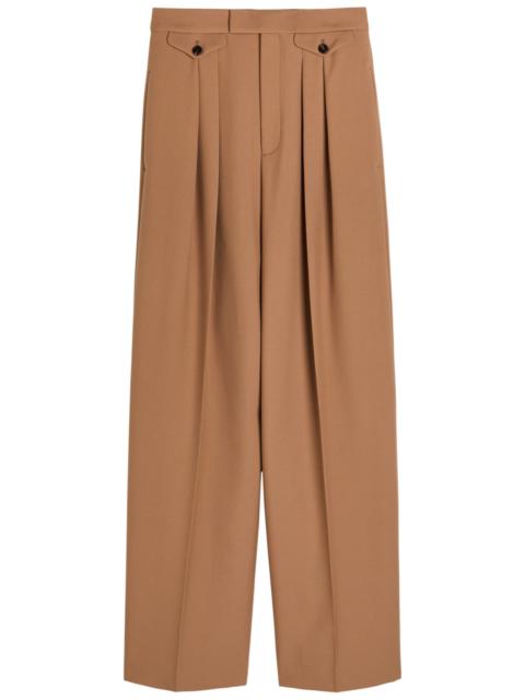 Chloé Chloe Pleated Straight-leg Wool Trousers