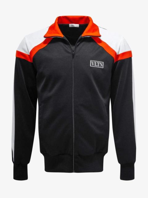 Valentino Valentino Black Track Jacket with Orange Stripes