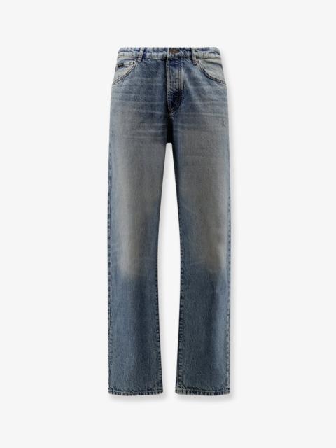 BOSS Boss Men Cotton Jeans With Back Suede Logo Patch