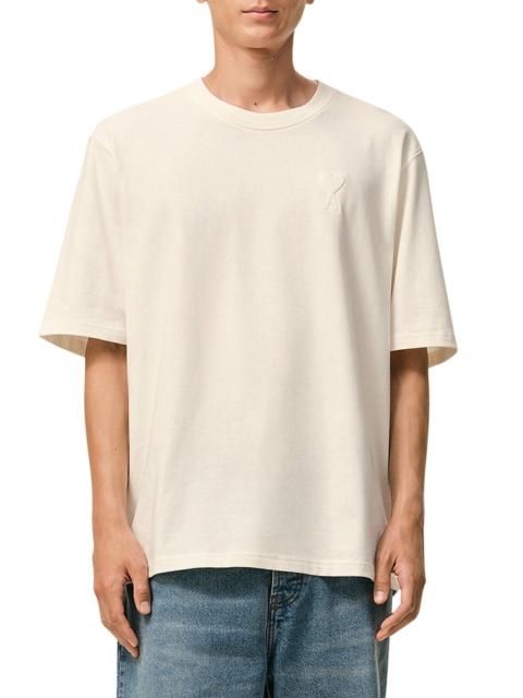 AMI Paris AMI DE COEUR EMBOSSED COTTON T-SHIRT