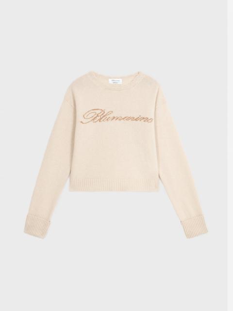 Blumarine SWEATER IN CASHMERE AND WOOL WITH INLAID LOGO