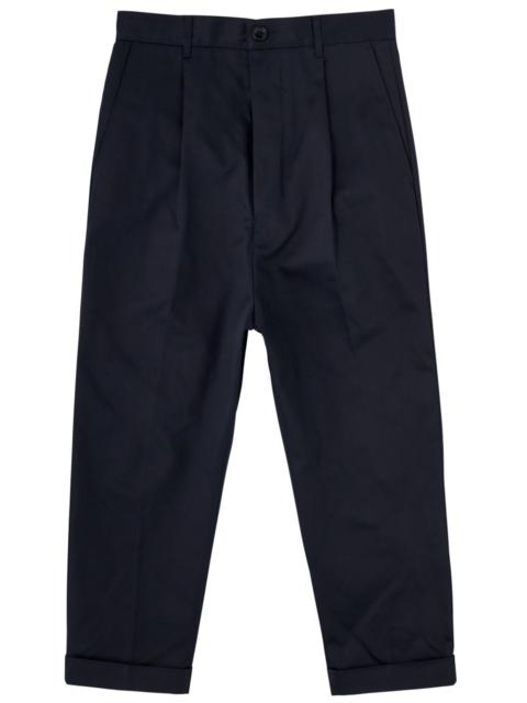 Ami Paris Cropped Tapered-leg Cotton Chinos