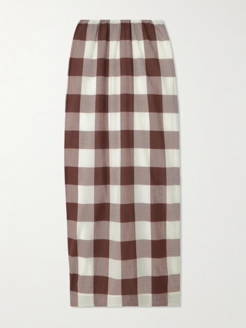 POSSE Mira Gingham Cotton-voile Maxi Skirt
