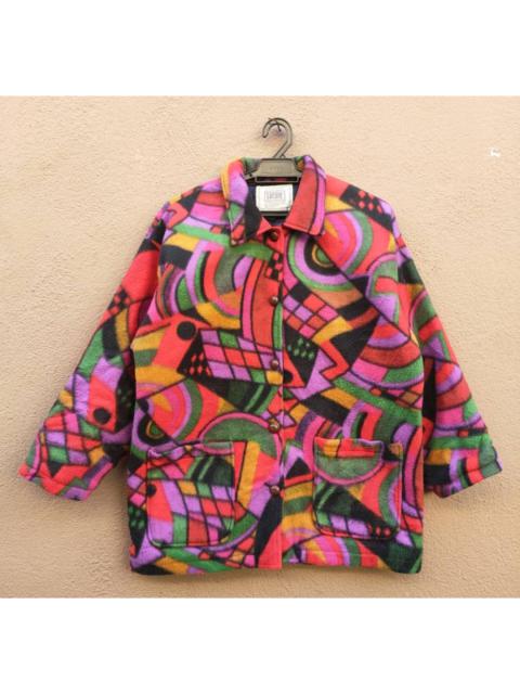 Other Designers Japanese Brand - Lucupe Printed Button Up Fleece Jacket