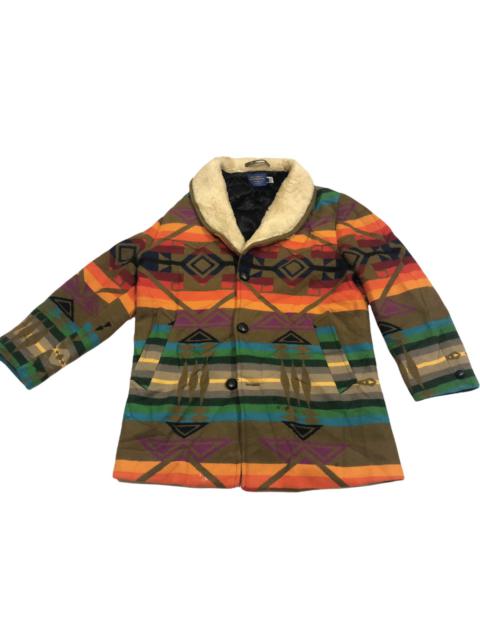 Other Designers Pendleton - Vintage Pendleton Navajo Fullprint Sherpa Lining Wool Coat
