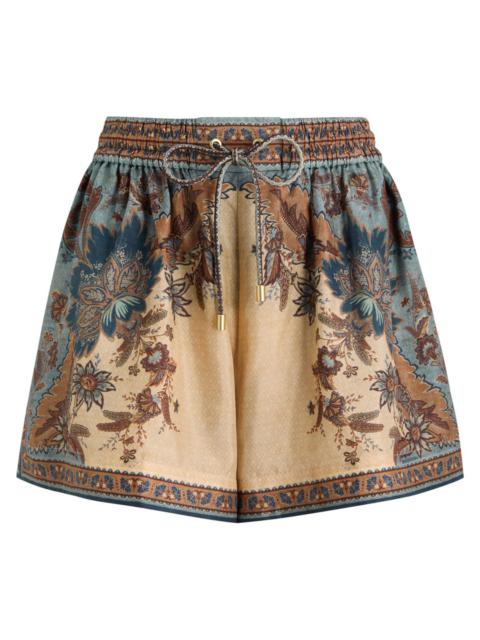 Zimmermann Ascension Relaxed Printed Silk Shorts