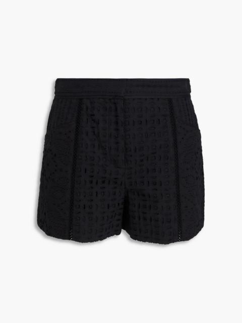VERONICA BEARD Fabian broderie anglaise cotton shorts