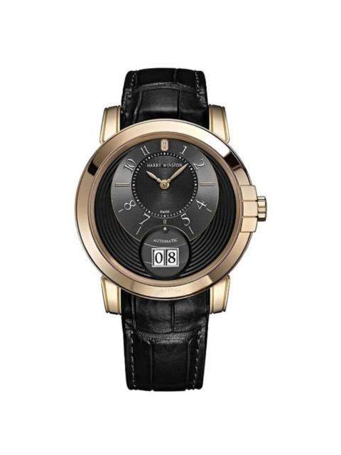Other Designers Harry Winston - Harry Winston Midnight Black Dial Automatic 18K Gold Men's Watch MABD42RL