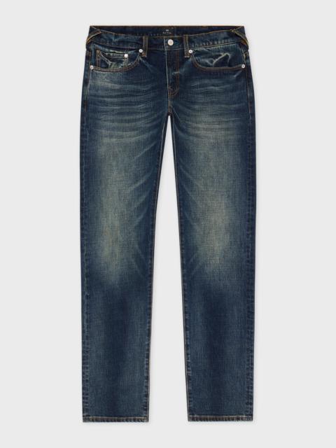 Paul Smith Tapered-Fit Vintage-Wash Crosshatch Stretch Jeans