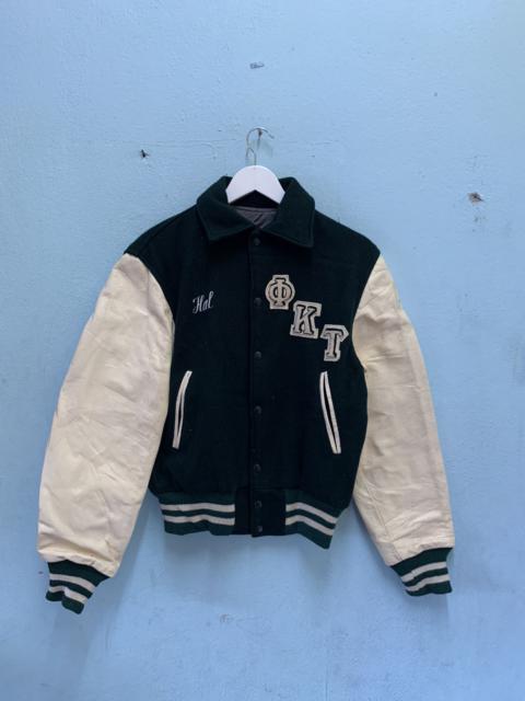 Other Designers Vintage - D5🔥Vintage Varsity Leather Jacket