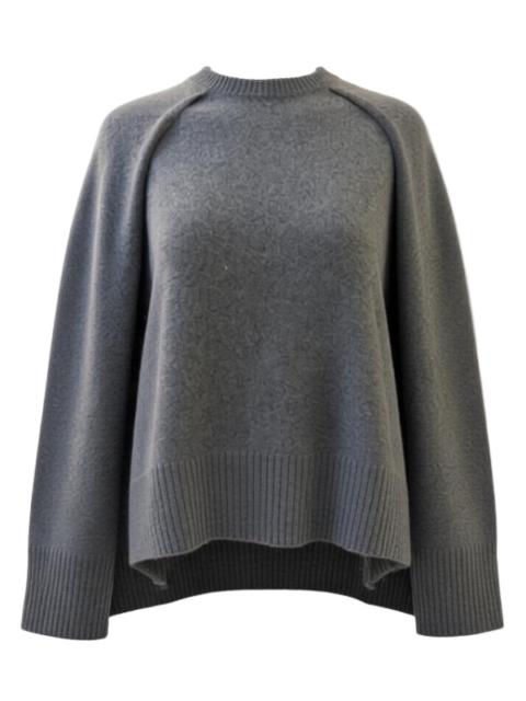 TOTEME Crew Cape Knit in Dark Grey Melange