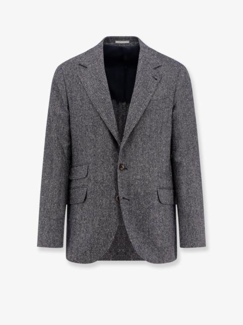 Brunello Cucinelli Brunello Cucinelli Herringbone Wool And Cashmere Blazer