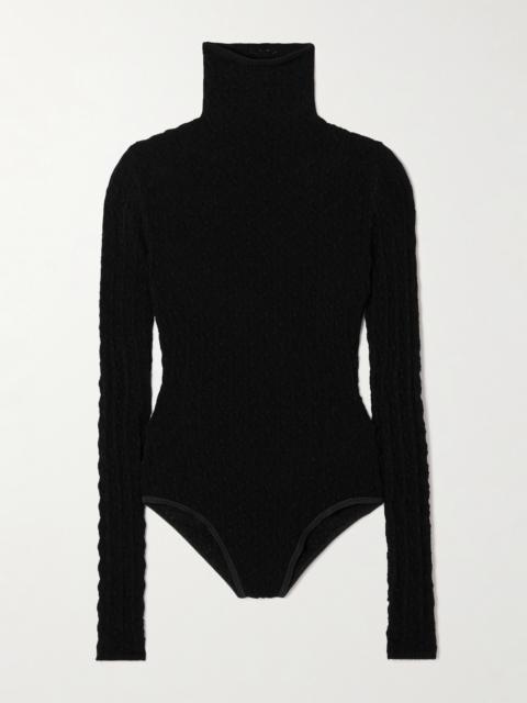 Alaïa Open-knit Turtleneck Bodysuit