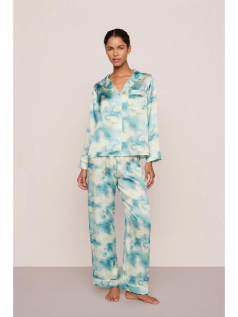 eberjey Inez Washable Silk Printed Long PJ Set