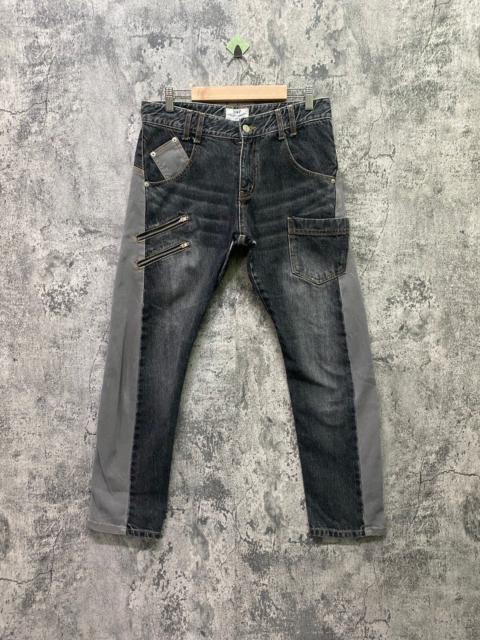 Other Designers Designer - BETHPLACE Reconstructed Jean and Corduroy Buckle Denim