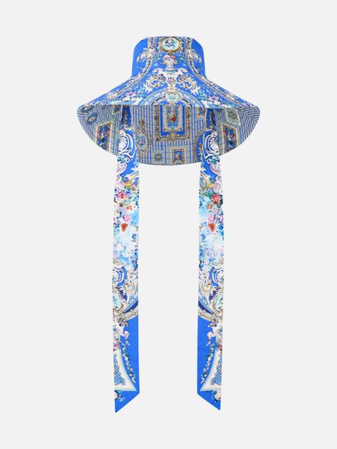 CAMILLA WIDE BRIM BUCKET HAT WITH TIE